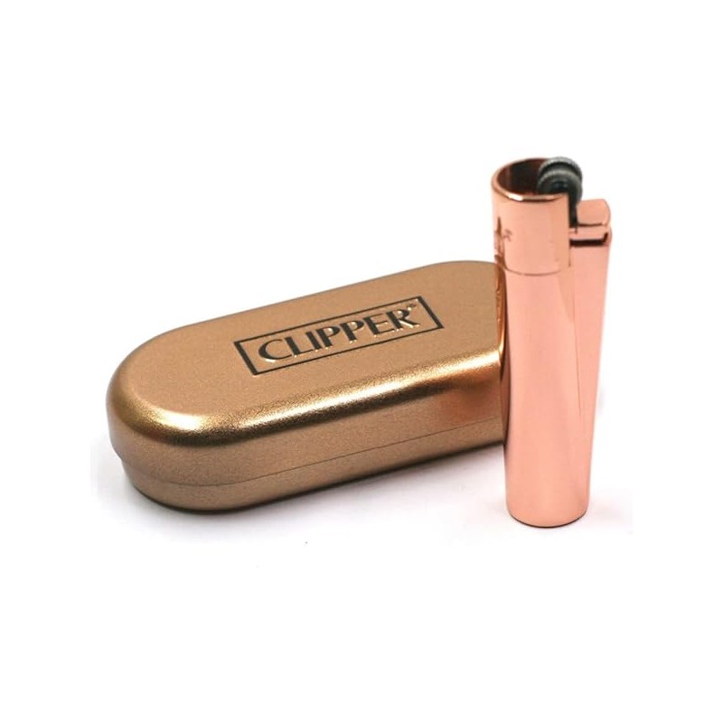 1 Mechero Acero Clipper Acero Rose gold brillo . en caja para regalo.