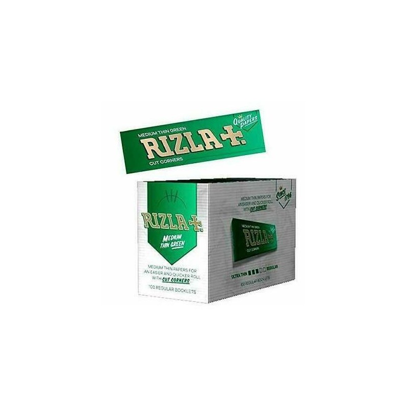 Papel de fumar Rizla Verde . Caja de 100 libritos.