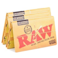 Raw doble regular, caja de 25 libritos . Tamaño corto. Papel natural.