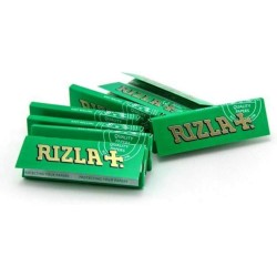 Rizla Verde caja de 100 libritos con las esquinas cortadas. facil liado. papel corto.