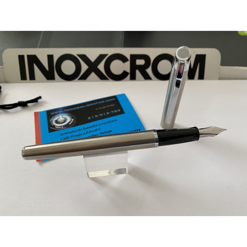 Pluma Inoxcrom Pure deep  acero    . Nueva  a estrenar.