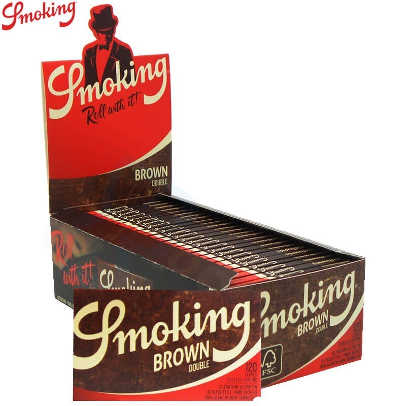 Papel  Smoking brown  -  25 libritos dobles papel natural.