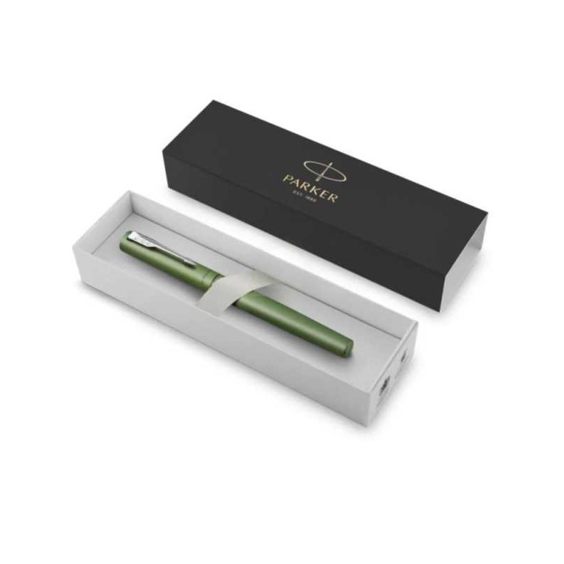 Parker Vector XL pluma estilografica en color verde metalizada. en funda terciopelo.