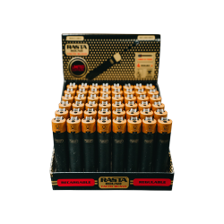 1 caja encendedores  Mecheros Rasta Soft  Black /gold.