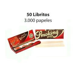 Papel Smoking brown Regular natural 70mm.( papel corto)- 50 libritos.