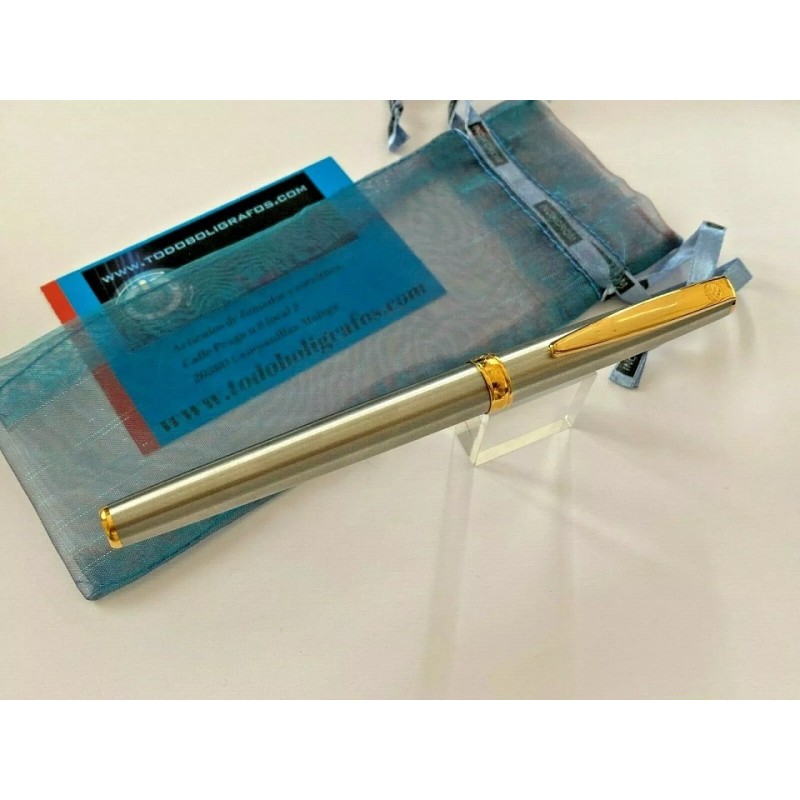 PLUMA ESTILOGRAFICA INOXCROM PARIS Acero Gt. + Cartera tarjetero Inoxcrom de regalo.