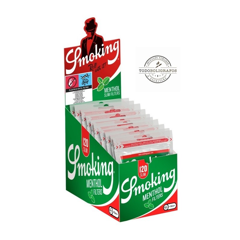 Filtros Zig zag Menthol - caja de 10 bolsas de 150 filtros cada una