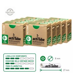500 filtri - Actitube extra slim  6mm - Filtri al carbone attivoActitube  -500 filtros slim de carbon activado 6 mm