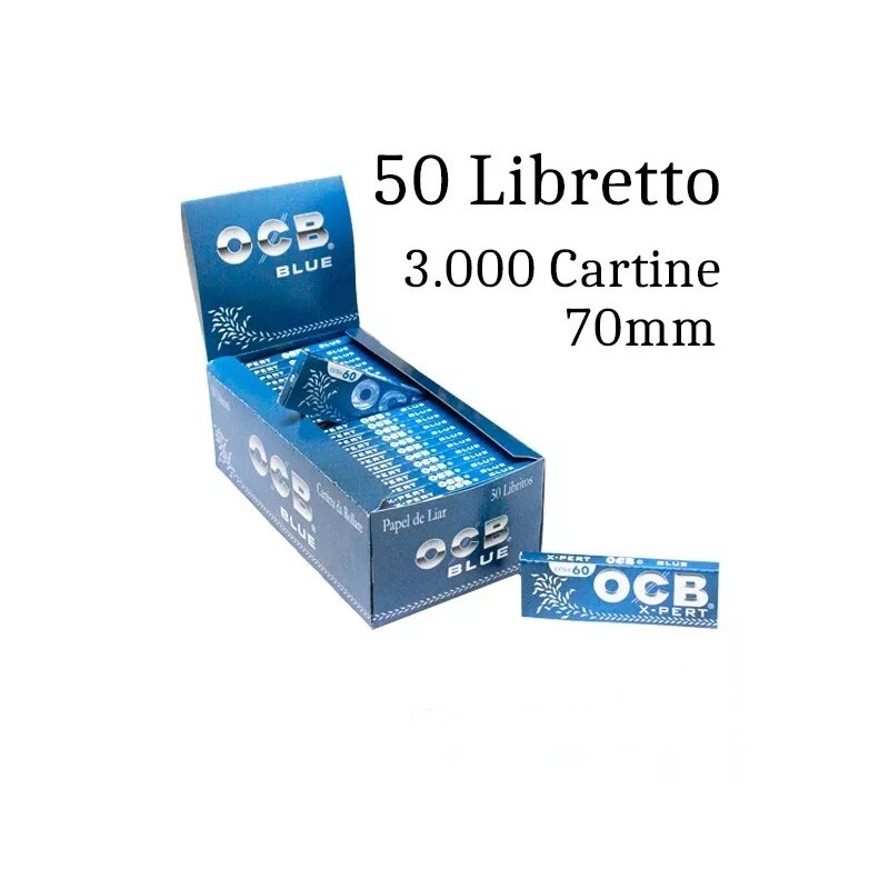 Papel Ocb Xpert blue  caja de 50 libritos.
