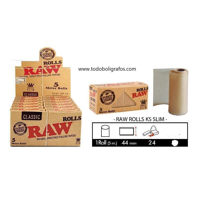 24  Rollos de papel Raw natural