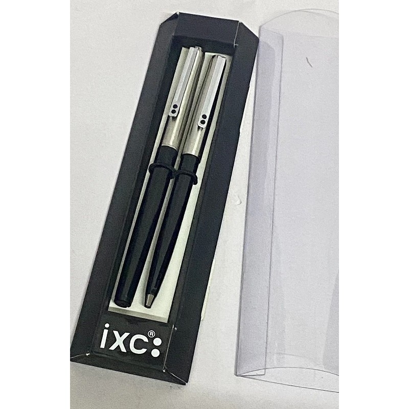 Boligrafo y Pluma estilografica, Inoxcróm 77  negro- acero.