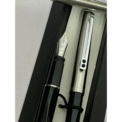 Boligrafo y Pluma estilografica, Inoxcróm 77  negro- acero.