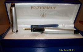 Pluma Waterman Expert II Acero Mate.