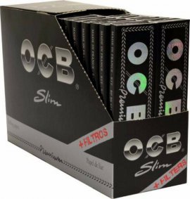 1 caja de Papel Ocb Slim + filtros tips cartón 32 libritos. Nueva y precintada