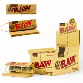 Papel Raw connosieur 1 1/4 + tips . caja completa.