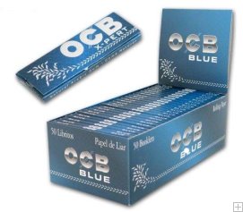 1 caja de Papel Ocb Xpert Azul 50 libritos. Ultrafino.