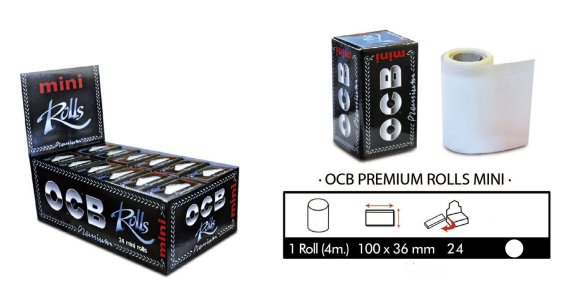 1 caja 24 Ocb Rollos mini premiun .