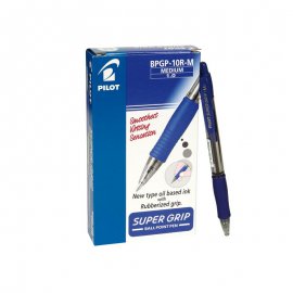Boligrafos Pilot Supergrip . ; tinta color azul. caja de 12 unidades. envio gratis