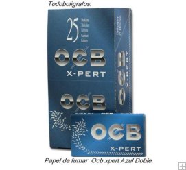 25 libritos dobles de Papel de fumar OCB xpert azul nº 4 doble.