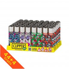 1 caja de 48 mecheros Clipper Romantic skulls . cpr 11. tamaño normal. Nuevos SOLO DISPONIBLE 1 CAJA.