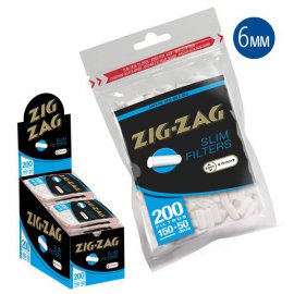 1 caja con 30 bolsas de filtros Slim ZIG-ZAG de 200 filtros cada una. 6000 filtros finos .