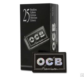 Caja de papel Ocb Nº4 Doble negro. 25 libritos dobles. papel corto.