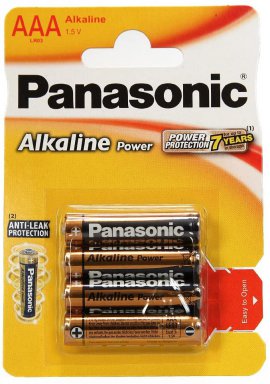 1 Paquete de 4 pilas Alcalinas Panasonic. AAA. .LR03 , 1,5V.