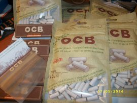 Oferta Papel Ocb Virgin 78mms ( 12 libritos)(papel natural sin blanqueantes+ 600 filtros Ocb Slim organicos 6mms.+ 2 mechero de regalo. ENVIO GRATIS