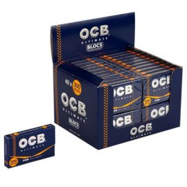 1 caja de 40 blocks Papel Ocb Ultimate 77mms. 1 1/4. tamaño medio.