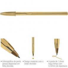 5 Boligrafos BIC CRISTAL SHINE ORO -tinta color dorado , gold ink. ENVIO GRATIS