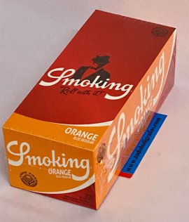 1 caja de Papel de fumar Smoking 200 Orange, naranja. 20 libritos.