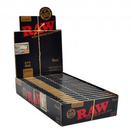 1 caja de papel RAW Black Classic 1 1/4 papel de fumar. liar Natural. ultrafino. caja completa.