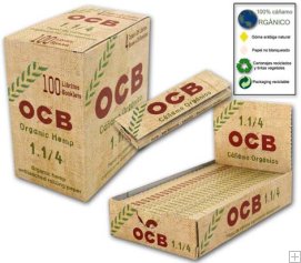 1 Caja de 25 libritos de papel de fumar Ocb Organico 1 1/4 . cañamo .