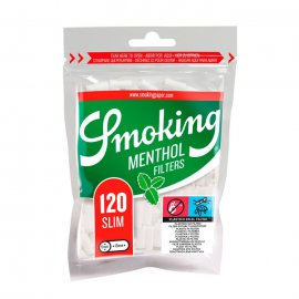 10 bolsas de Filtros mentolados Smoking Slim menthol 6mms. finos. Mentolados