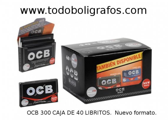 OCB premiun 300 caja completa. 40 libritos por caja. papel de fumar.