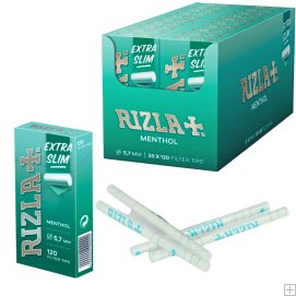 1 paquete de Filtros Rizla Mentol 20 cajas de 120 filtros cada uno. ultra fino 5,7mms. Nuevo