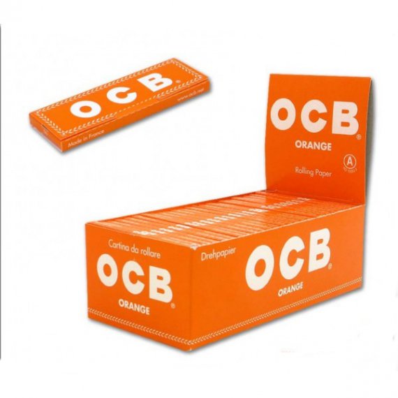 1 caja de papel Ocb Orange - Naranja. papel grueso combustión rapida.