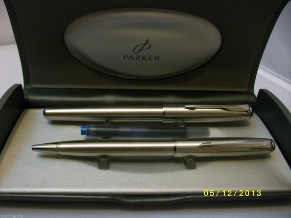 Conjunto de Boligrafo y Pluma Parker Sonnet Acero Ct. ULTIMA UNIDAD . ENVIO GRATIS