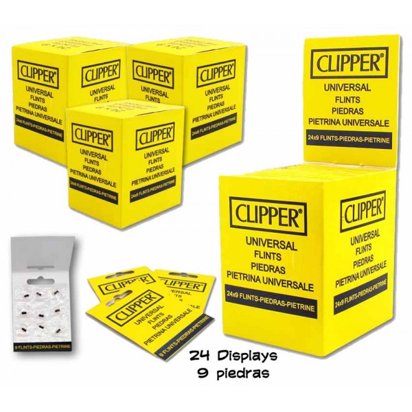 Clipper Classic - Piedras para mechero, tamaño grande (24 paquetes de 9  piedras)